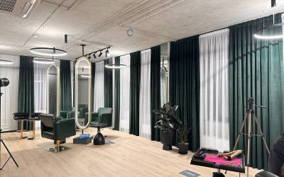 Beauty salon curtains