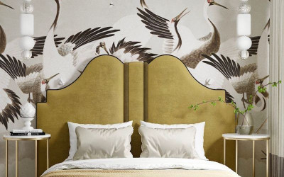 Wallpaper with oriental motifs