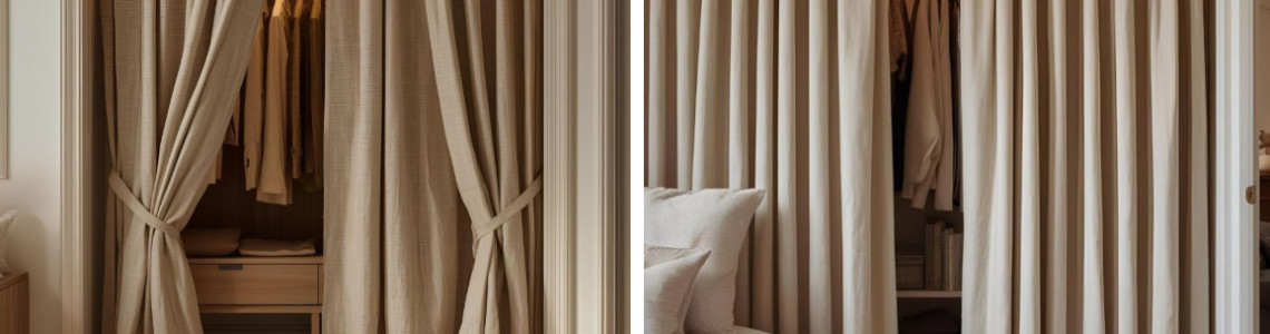 Curtains instead of doors for the dressing room for or against