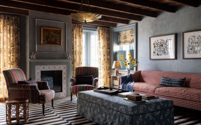 Checkered textiles in the interior