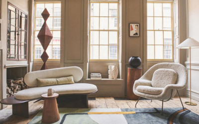 Boucle fabric in the interior