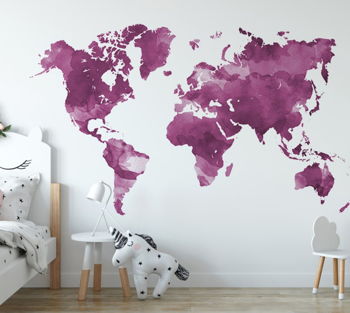 Photo wallpapers Wallstyle Children's world map 17