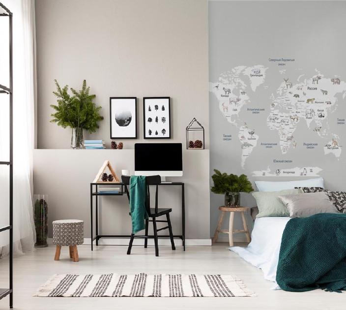 Photo wallpapers Wallstyle Children's world map 19