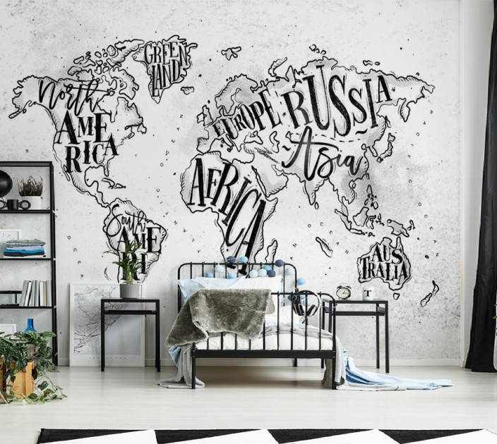 Фотошпалери Wallstyle Мапа світу дитяча 31