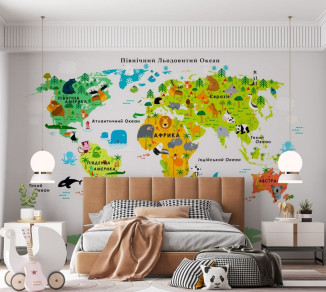 Фотошпалери Wallstyle Мапа світу дитяча 35