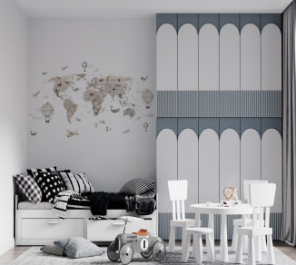 Фотошпалери Wallstyle Мапа світу дитяча 39