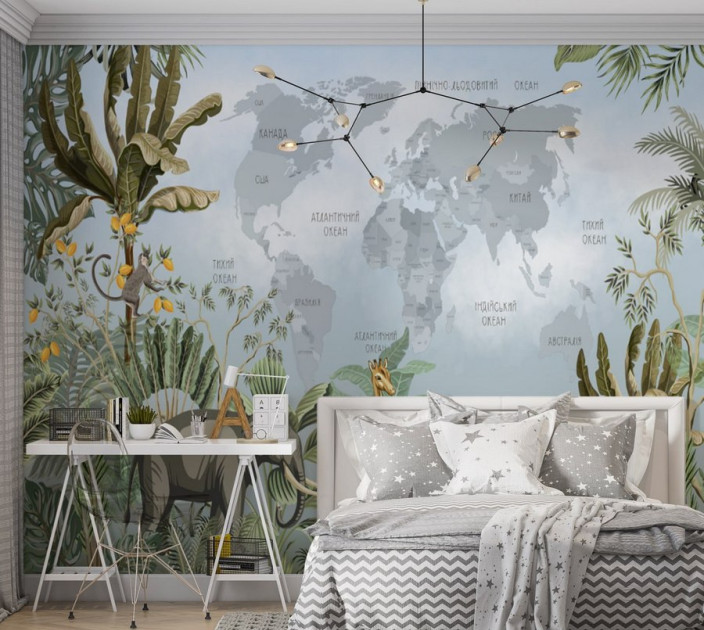 Фотошпалери Wallstyle Мапа світу дитяча 55