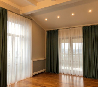 Straight curtains and tulle for the attic 20202196