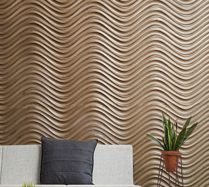 Photo wallpaper Your interior 3D Golden waves 21366