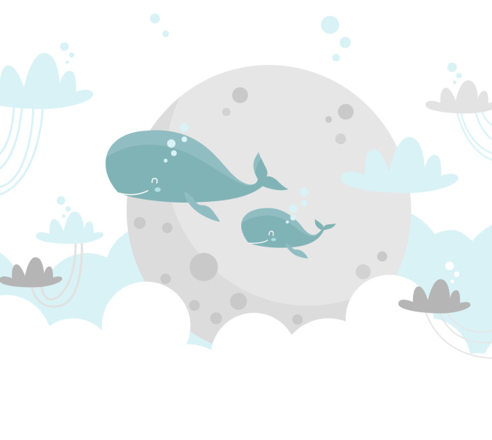 Photo wallpapers Wallstyle Whales 5230920195