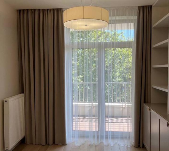 Straight curtains for a panoramic window 20202323