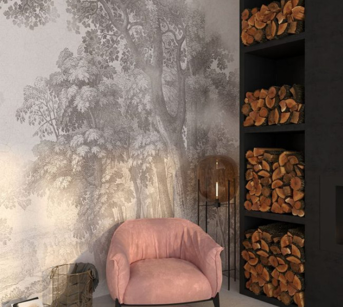 Photo wallpaper Your interior Gray forest 21528
