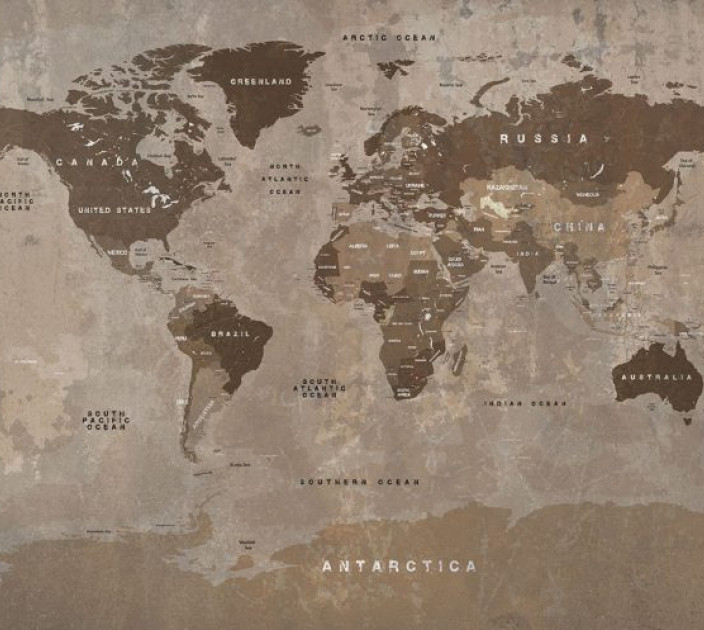 Photo wallpapers Your interior Map brown 21515