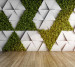 Photo wallpaper Wallstyle 3D wall and greenery 1314074396
