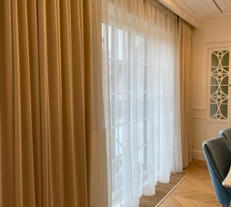 Straight curtains and tulle for panoramic windows 20202208