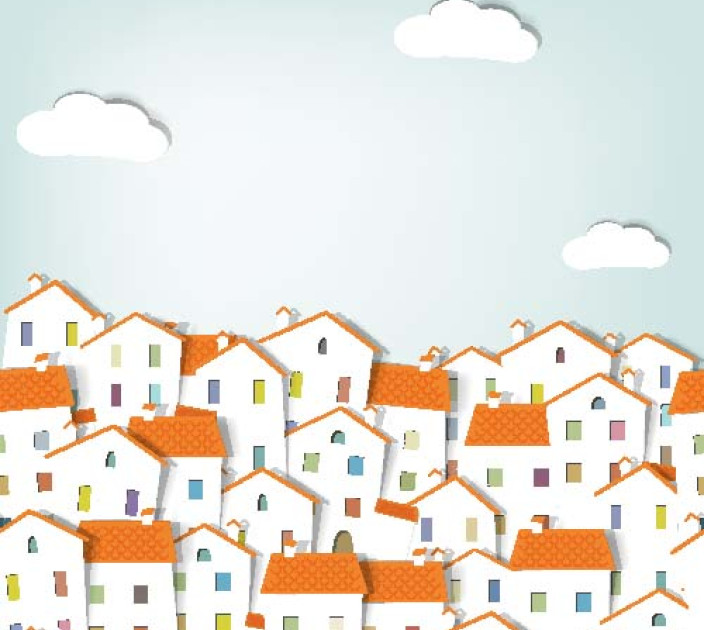 Photo wallpaper Wallstyle Houses 4306