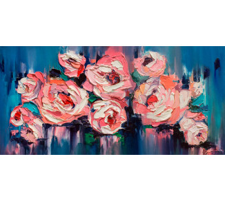 Photo wallpaper Wallstyle Roses in the brush technique 381336325