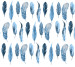 Photo wallpaper Wallstyle Blue feathers 2911020185-2