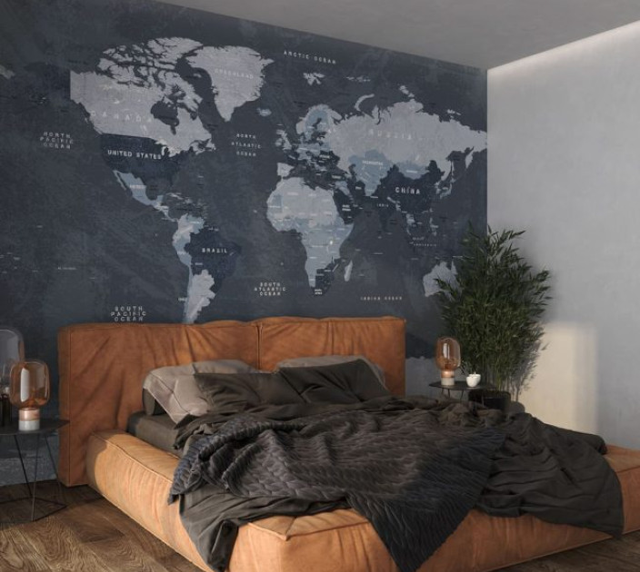 Photo wallpaper Your interior Concrete map 21524