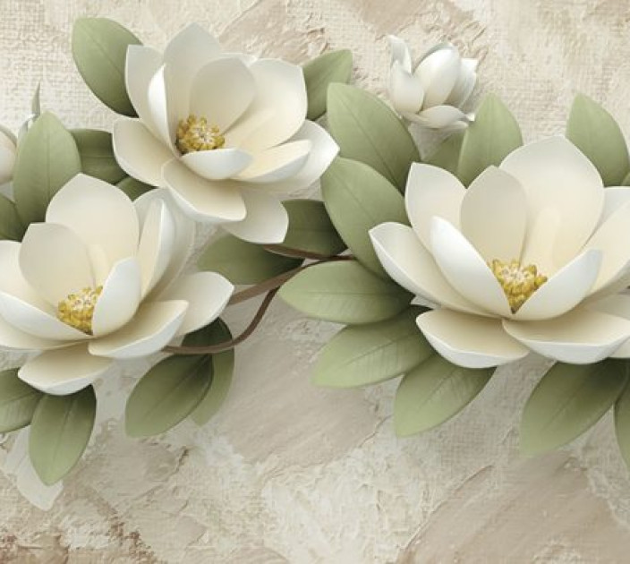 Photo wallpaper Your interior 3D White lotus 45344
