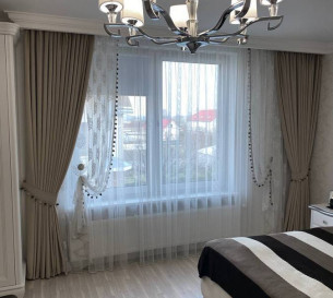 Classic curtains and tulle with decorative elements 20202193