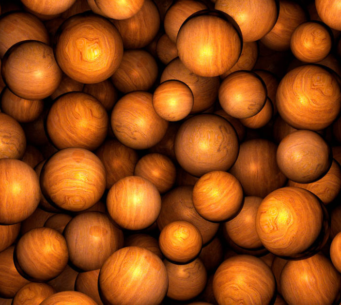 Photo wallpapers Wallstyle Wooden balls 373324735