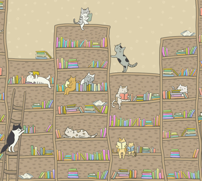 Wallstyle photo wallpapers Kittens on shelves 171020181-1