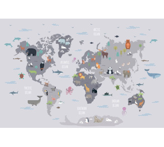Photo wallpapers Wallstyle Map for studying animals 788451448