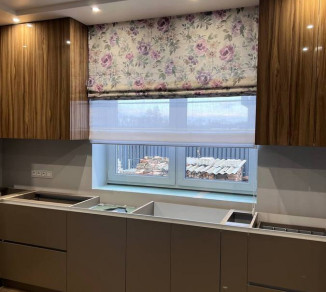 Double Roman blind with flowers 20202265
