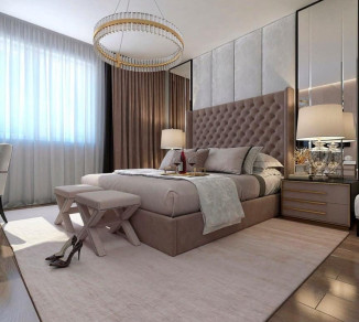 Straight curtains in the bedroom 20202159