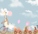 Photo wallpaper Wallstyle Giraffe on a bicycle 130920187
