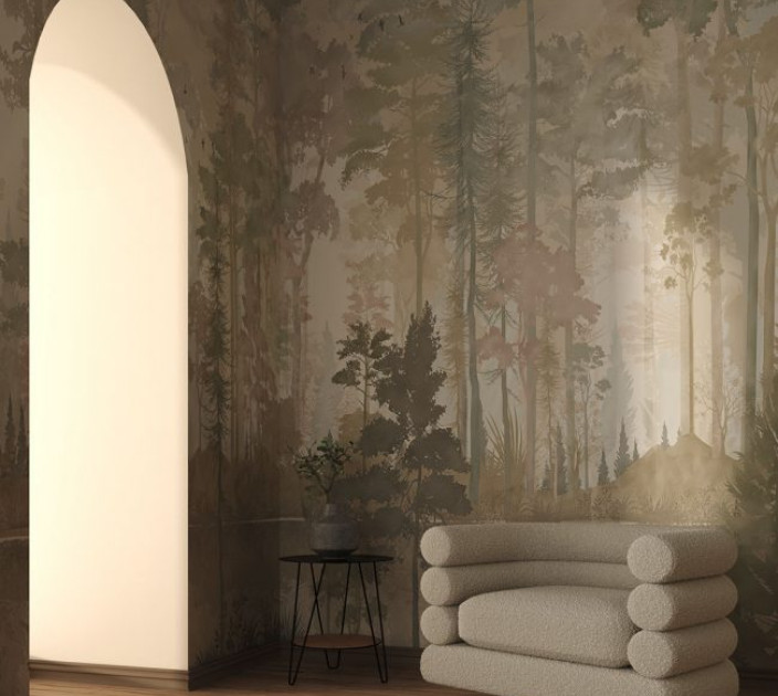 Photo wallpaper Your interior Watercolor forest 21568