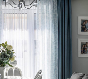 Curtains and tulle in a one-room apartment 20202182