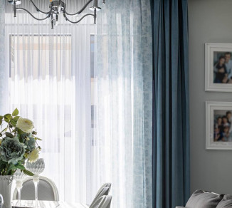 Curtains and tulle in a one-room apartment 20202182