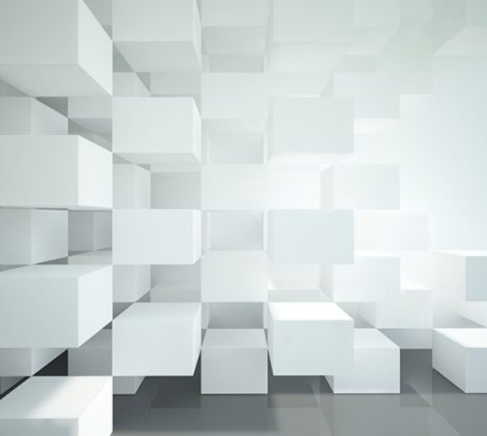 Photo wallpaper Your interior 3D White squares 16545