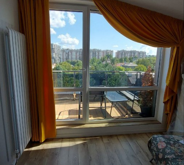 Curtains for a panoramic window in the attic 20202321