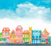 Photo wallpaper Wallstyle Colorful houses 295317539