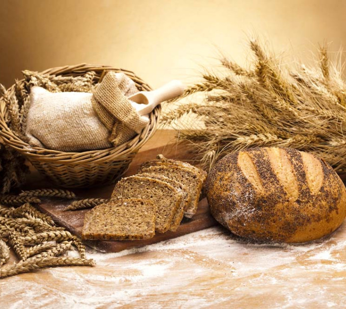 Photo wallpapers Wallstyle Basket of bread 112374617