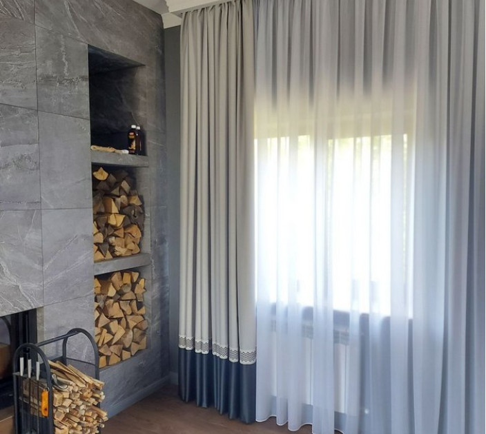 Straight curtains with edging 20202194