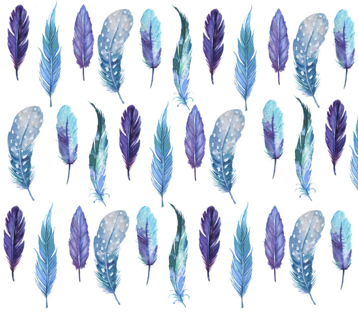 Photo wallpapers Wallstyle watercolor feathers 2911020185