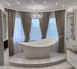 Bay window curtains for the bathroom 20202316
