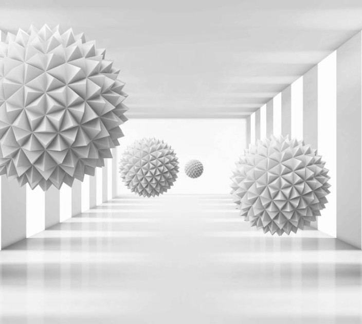 Фотошпалери Wallstyle 3D кулі в тунелі 32015
