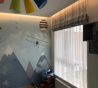 Roman curtain and tulle in the nursery 20202266