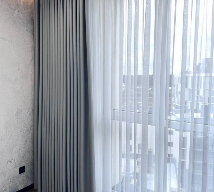 Curtain in loft style on a panoramic window 20202333