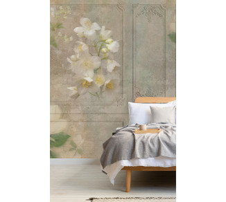 Photo wallpaper Your interior 3D Moldings with flowers 21095