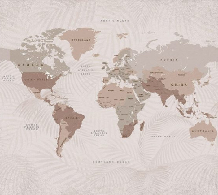 Photo wallpaper Your interior Map beige 21541