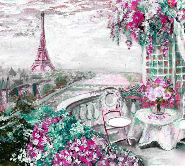 Photo wallpaper Wallstyle Breakfast in Paris 485347810