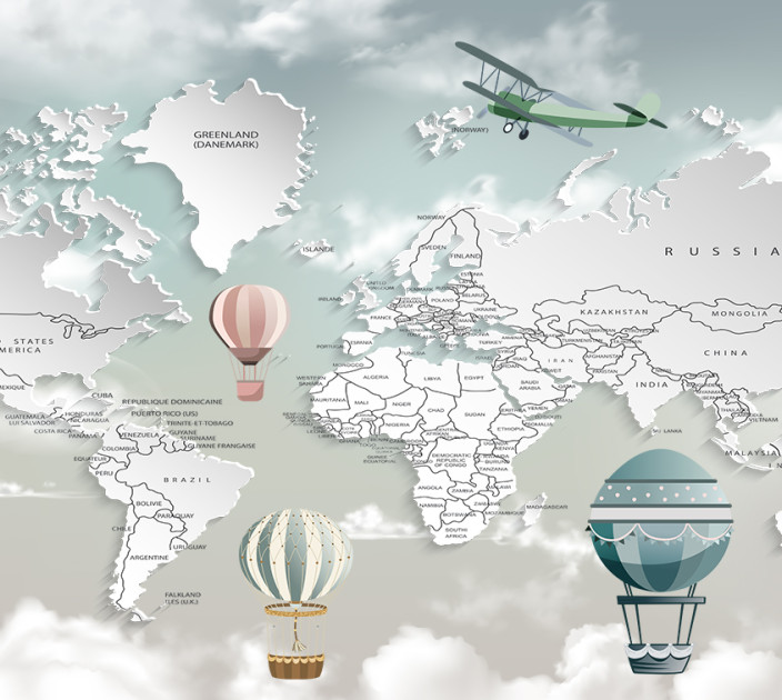 Photo wallpapers Wallstyle Map 5070820199