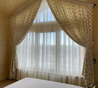 Curtains for a bedroom on a slanted window 20202184