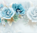 Photo wallpapers Wallstyle Bouquet of blue 3D roses 1150120204